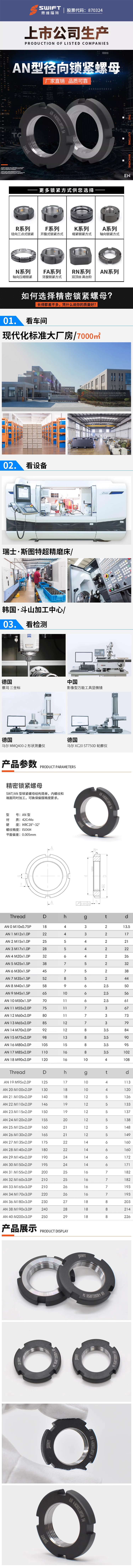AN型精密锁紧螺母